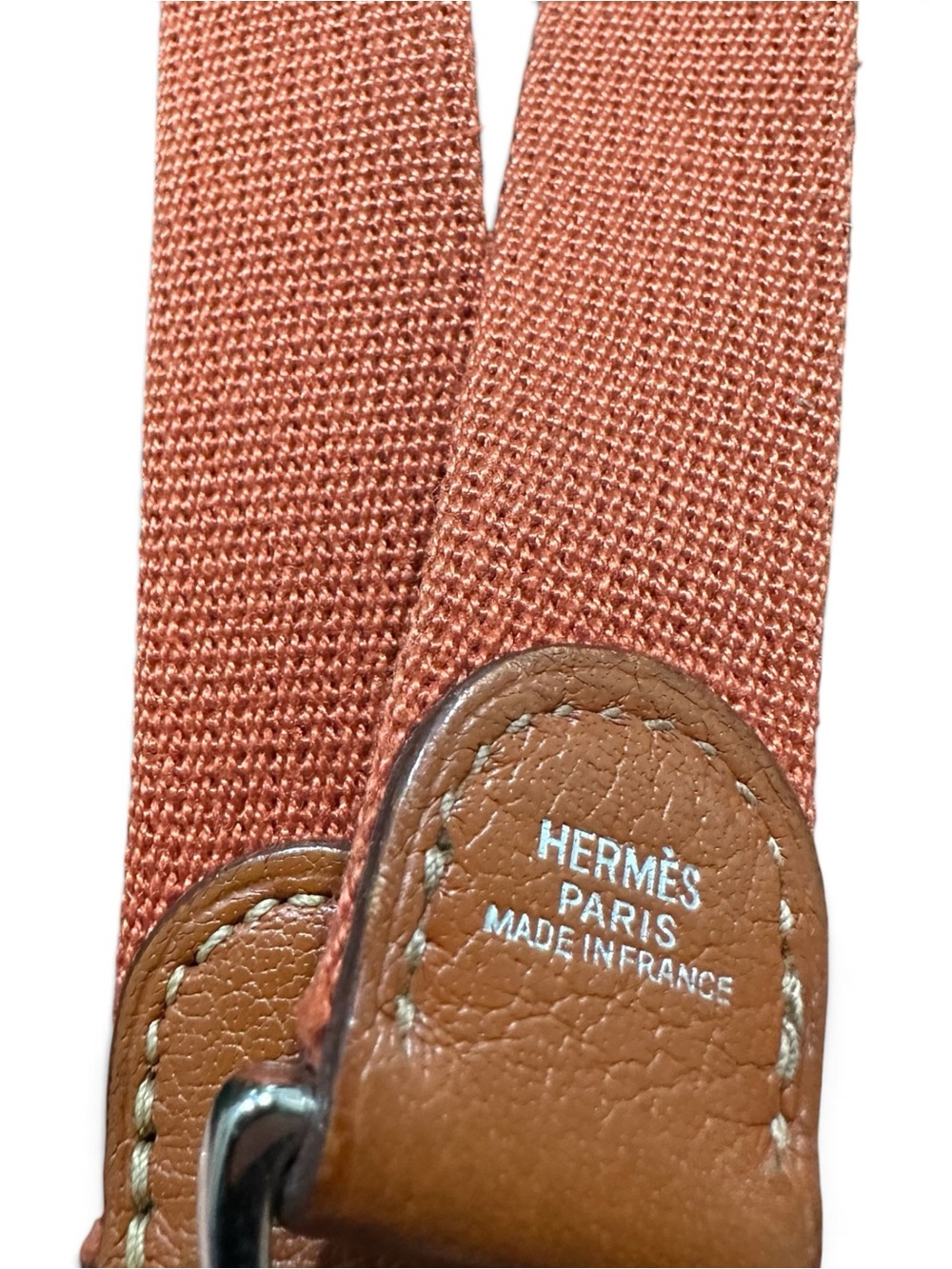 Hermès Garden Party Canvas Shoulder Strap with Palladium Hardware – 43”